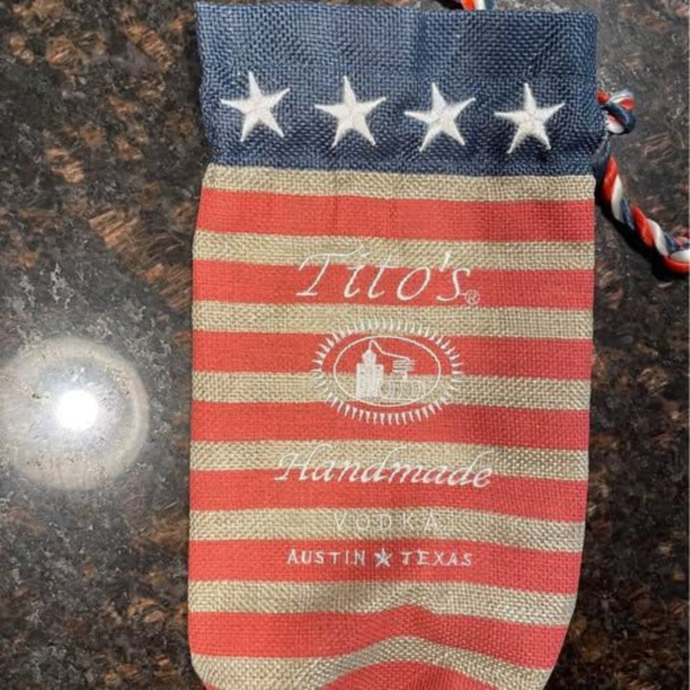 Tito’s Burlap Bag Red White Blue